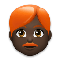 Man- Dark Skin Tone- Red Hair emoji on LG